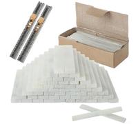 Zeroupshop Professional 54 Pcs White Soapstone Pencils And 2 Pen Clips For Accurate Erasable Marking On Multiple Surfaces In Welding, Brazing, Cutting And Industrial Craft Projects
