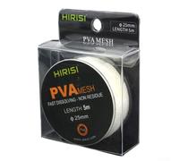 Zeroupshop PVA Mesh for Carp Fishing, 25mm x 5m Water Soluble Bait Wrap Roll, Quick Dissolve Terminal Tackle Refill for Hook Baits and Sacks, White