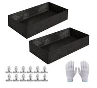 Zeroupshop Raised Bed Liner Bags, 2-Packs Breathable Non-Woven Fabric Grow Bed Liners with 12 Clips and Gloves for Vegetables Flowers Patio Backyard Greenhouse(Square)