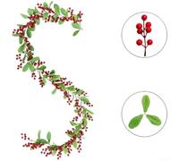 Zeroupshop Realistic Berry Garland 200cm for Home Fireplace(Model) | Matches fake trees, fills gaps perfectly, natural green , for versatile indoor styling, festive accent