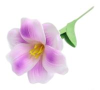 Zeroupshop Realistic PU Artificial Flowers Bouquet, Handcrafted Bendable Stems UV-Resistant Faux Botanical Arrangements for Indoor/Outdoor Décor, Vibrant Floral Arrangement, 4 Pack (Purple)