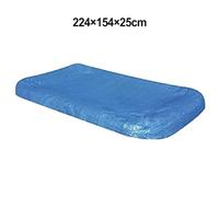 Zeroupshop Rectangular Swimming Pool Cover Waterproof Protective Tarp For Above Ground Inflatable Pools With Securing Bands 224x154x25cm(224×154×25cm)