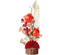 Zeroupshop Red Berry Christmas Tree Decor 35cm Plastic(B) | Vibrant red berries, festive holiday for vibe, plastic build, 35cm height, home office decor