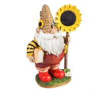 Zeroupshop Resin Garden Gnome Statue Outdoor Lawn Ornament Hand-Painted Mushroom Picking Figurine Cute Home Garden Decoration Weather-Resistant Yard Art(A)