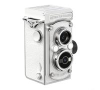 Zeroupshop Retro CCD Digital Camera with Classic Vintage Design, Compact 12x9.5x5.9 cm ABS Build, High Definition Video Recording for Vlog and Campus Life(White)