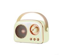 Zeroupshop Retro Speaker, Wireless Portable for MINI Speaker,with FM TF AUX, 5W High-Fidelity Sound, Fast Charge, 500mAh,for For Outdoor(cyan green)
