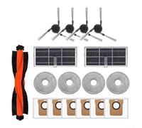 Zeroupshop Robot Vacuum Accessories for For Xiaomi For Mijia M40 D110CN, 15/17-Piece Kit with V-Shaped Main Brush, Side Brushes, For HEPA Filters, Mops and Dust Bags for Efficient Corner Cleaning(B)