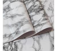 Zeroupshop Self-Adhesive Marble Roll 40cm x 10m Waterproof Oil-Proof High Temp Resistant Vinyl Sticker for Kitchen Cabinet Furniture Renovation Decor(Landscape stone)