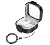 Zeroupshop Shockproof Safety Lock Case For For Galaxy Buds 4 And Buds 4 Pro, Rugged ABS Armor Shell With Keychain, Full Body Protective Hard Cover(Black)