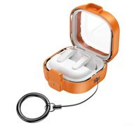 Zeroupshop Shockproof Safety Lock Case For For Galaxy Buds 4 And Buds 4 Pro, Rugged ABS Armor Shell With Keychain, Full Body Protective Hard Cover(Orange)