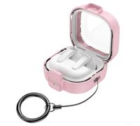 Zeroupshop Shockproof Safety Lock Case For For Galaxy Buds 4 And Buds 4 Pro, Rugged ABS Armor Shell With Keychain, Full Body Protective Hard Cover(Pink)