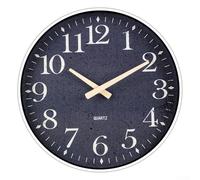 Zeroupshop Silent Non-Ticking Quartz Round Wall Clock 30cm Operated Plastic Frame Large Clear Numbers For Easy to Read Modern Design, for Living Room Bedroom Office Classroom Home Decoration, As Shown