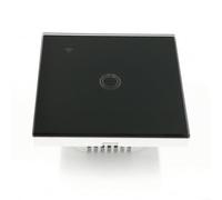 Zeroupshop Smart Light Switch 1 Gang WiFi Touch Wall Switch for Alexa Google, Timer Remote Control via App, Tempered Glass Panel, Neutral Live Wire, 10A 250V, Black(Black)