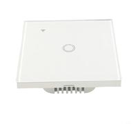 Zeroupshop Smart Light Switch 1 Gang WiFi Touch Wall Switch for Alexa Google, Timer Remote Control via App, Tempered Glass Panel, Neutral Live Wire, 10A 250V, Black(White)