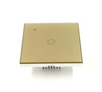 Zeroupshop Smart Light Switch 1 Gang WiFi Touch Wall Switch for Alexa Google, Timer Remote Control via App, Tempered Glass Panel, Neutral Live Wire, 10A 250V, Black(Gold)