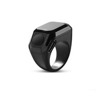 Zeroupshop Smart Rechargeable Tasbih Counter Ring for OLED Display, Waterproof Digital for Zikr Prayer Reminder, 40mAh, DC-5V Charging, 30-Day Standby, Three Sizes(Black20MM)