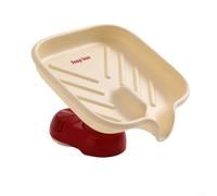 Zeroupshop Soap Holder with Strong Suction Cup, Dual Use Adjustable Wall Mount Soap Box, Ventilated Drainage for Home Bathroom(Red)
