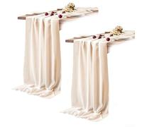Zeroupshop Soft Draping Fabric Table for runner 2 Pcs for beige Pink Soft(Almond)