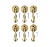 Zeroupshop Solid Zinc Alloy Teardrop Cabinet Handles, Brushed Gold Pendant Drawer Pulls with 180° Rotation for Kitchen Cabinets Wardrobes Doors Dressing Tables, Includes Mounting Screws, 4 Pack(6PCS)
