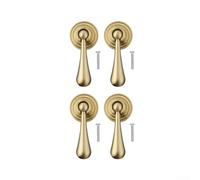 Zeroupshop Solid Zinc Alloy Teardrop Cabinet Handles, Brushed Gold Pendant Drawer Pulls with 180° Rotation for Kitchen Cabinets Wardrobes Doors Dressing Tables, Includes Mounting Screws, 4 Pack(4PCS)