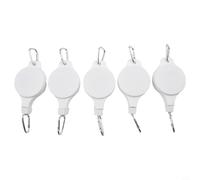 Zeroupshop Telescopic Plant Pulley Hook, for Hanging Baskets, Adjustable Retractable Flower Pot Hanger, with Carabiner Clips, for Balcony Yard, White 2 Pack(5)