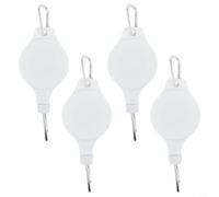 Zeroupshop Telescopic Plant Pulley Hook, for Hanging Baskets, Adjustable Retractable Flower Pot Hanger, with Carabiner Clips, for Balcony Yard, White 2 Pack(4)