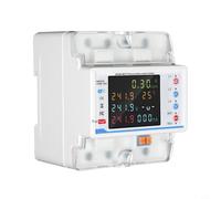 Zeroupshop Three Phase Smart Circuit Breaker 4P WiFi Energy Meter with LCD Display for Tuya App Over Voltage Current Protection Auto Reclose White UKCA