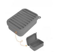 Zeroupshop Travel Soap Case Compact for Gym Camping Outdoor(Gray (Bagged) Covered Soap Dish)