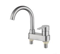 Zeroupshop Two Hole Deck Mounted Basin Faucet Hot Cold Mixer | Sl hrome finish, scratch resistant coating, easy to wipe clean, fits contemporary bathrooms, 24cm width