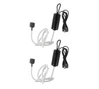 Zeroupshop USB Aquarium Air Quiet Oxygenator with Air Stone for Fish Tank for Outdoor Fishing Seafood 7.5x3 cm, for Outdoor Fishing Seafood Oxygen Supply, Small Fish Bowl Bubbler(Black 2pcs)
