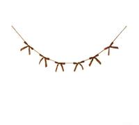 Zeroupshop Velvet Bow Christmas Banner Holiday Decoration Elegant Festive Garland for Home Party Wall Decor with 180 cm Long(light coffee)