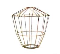 Zeroupshop Vintage Metal Pendant Lamp Shade Industrial Bulb Guard Wire Cage for Heating Brooding Pig Farm String Light Fixture or Gold 19x15cm or 15x9cm(Small lamp shade)