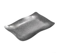 Zeroupshop Vintage Stainless Steel Rectangular Wave Plate Commercial Serving Tray Rust Resistant Microwave Safe, for Restaurant Hotel Dessert Appetizer Silver 24x16.5cm(21 * 14cm Gold)