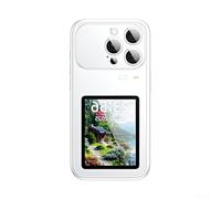 Zeroupshop Wearable Back-Screen Phone Case With 3.0" Display For 17 Pro Max, Custom Video, Call Notification, Mini-Games, 350MAh, Type-C Charging, Silver(Silver)