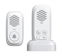 Zeroupshop Wireless Intercom Doorbell with 300m Range, Waterproof Outdoor Unit and Two-Way Voice Communication Home Security, Elderly and Children(white)