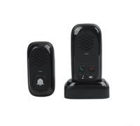 Zeroupshop Wireless Intercom Doorbell with 300m Range, Waterproof Outdoor Unit and Two-Way Voice Communication Home Security, Elderly and Children(black)
