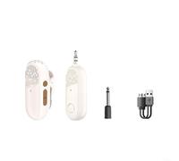 zeroupshop Wireless Lavalier Microphone for system,with Noise Reduction,for Voice Amplifiers, Hands-Free Headset Mic,for Teachers Tour Guides For Outdoor Presentations (White)