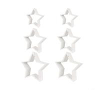 Zeroupshop Wooden Star Decorative Ornaments Set, White Solid Wood Five-Pointed Stars in 3 Sizes for Christmas Holiday Home Decor, Layered Display and Festive Gifts Ideas(6 Pcs)