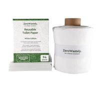 ZeroWastely 24 Reusable Toilet Paper Washable Roll - Bidet Towels Washable Toilet Paper - Cut Back & Waste Less with our Colored Super Soft, Absorbent & Re-Rollable Cloth Wipes - White Edition