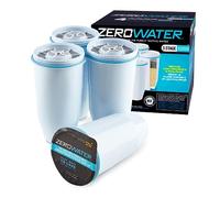 ZeroWater Replacement Water Filter Cartridges, 5 Stage Filtration System Reduces Fluoride, Chlorine, Lead and Chromium, 4 x Filter