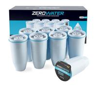 ZeroWater Replacement Water Filter Cartridges, 5 Stage Filtration System Reduces Fluoride, Chlorine, Lead and Chromium, 8 x Filter
