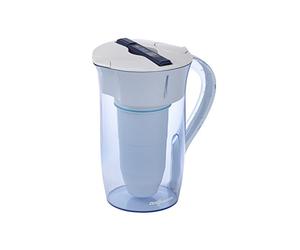 ZeroWater ZR-0810-4, 10 Cup Round Water Filter Pitcher with Water Quality Meter, White