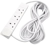 Zerox World 4 Way Gang Mains Power Extension Lead Socket Cable 4-Way Extension Lead - Four Gang Multi Plug Socket - White Power Cable 10m