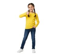 Zerox World Girls Boy Kids Plain Basic Long Sleeve Round Neck T-Shirt Stretch School Tee Top 2-13 Years (UK, Age, 7 Years, 8 Years, Regular, Yellow)