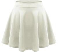 Zerox World Girls Skater Skirt Flared High Waisted Flippy Stretch Mini Tutu Fancy School Skirts 5-13 Years (UK, Age, 11 Years, 12 Years, Regular, Cream)
