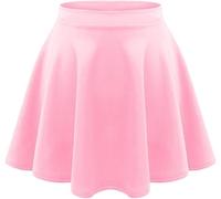 Zerox World Girls Skater Skirt Flared High Waisted Flippy Stretch Mini Tutu Fancy School Skirts 5-13 Years (UK, Age, 5 Years, 6 Years, Regular, Baby Pink)
