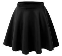 Zerox World Girls Skater Skirt Flared High Waisted Flippy Stretch Mini Tutu Fancy School Skirts 5-13 Years (UK, Age, 9 Years, 10 Years, Regular, Black)