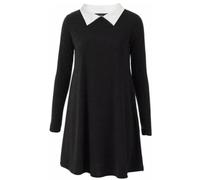 Zerox World Ladies Long Sleeve Peter Pan Collar Flared Festive Halloween Swing Dress Top Ladies Pater Pan Collar Swing Party Dress Plus Size UK 8 to 26 (UK, Numeric, 12, 14, Regular, Regular, Black)