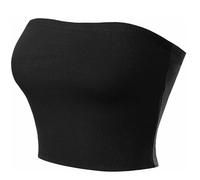 Zerox World Strapless Bandeau Bra, Seamless Bralettes Stretchy Non Padded Bandeau Tube Top Bra for Women (UK, Numeric, 8, 10, Regular, Regular, Black)