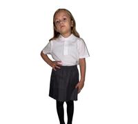Zerox World UK School Uniform Girls Summer Formal Dress Bottom Full Elastic Box Pleat Skirt Comfortable Uniform Girls Size 2-18 Perfect for School (UK, Age, 13 Years, 14 Years, Regular, Grey)